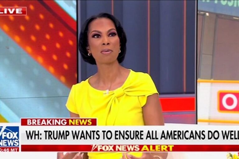 Harris Faulkner criticized for absurd insistence that 401(k) holders should view Trump’s tariffs as a wartime initiative.